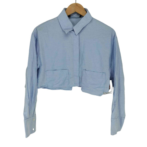 ザラ ZARA 裾ポケットクロップドシャツ レディース M