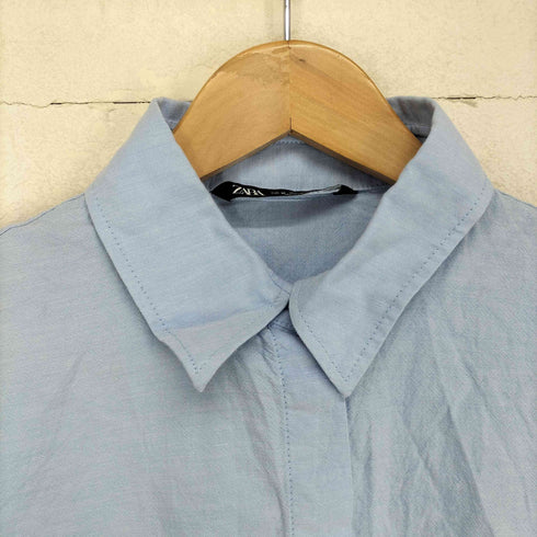 ザラ ZARA 裾ポケットクロップドシャツ レディース M