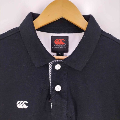 カンタベリー CANTERBURY ロゴ刺繍 鹿の子 半袖 ポロシャツ メンズ import:XL