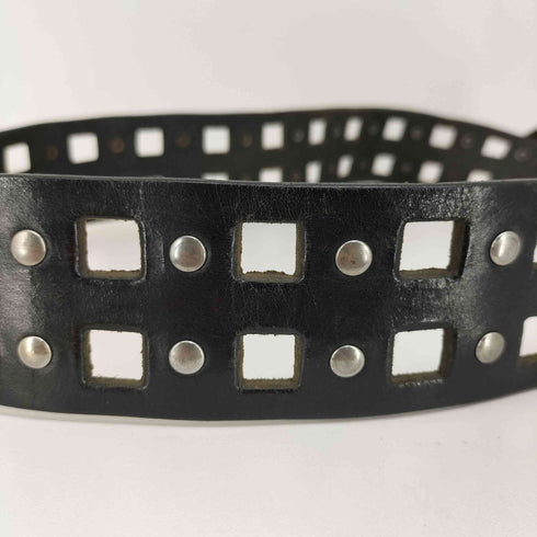 ジェイリンドバーグ J.LINDEBERG ロゴ刻印 スタッズ レザーベルト メンズ