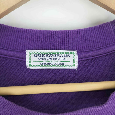 ゲスジーンズ GUESS JEANS GREEN LABEL 00S ロゴ エンブレム 刺繍 クルーネック スウェット トレーナー メンズ import:L