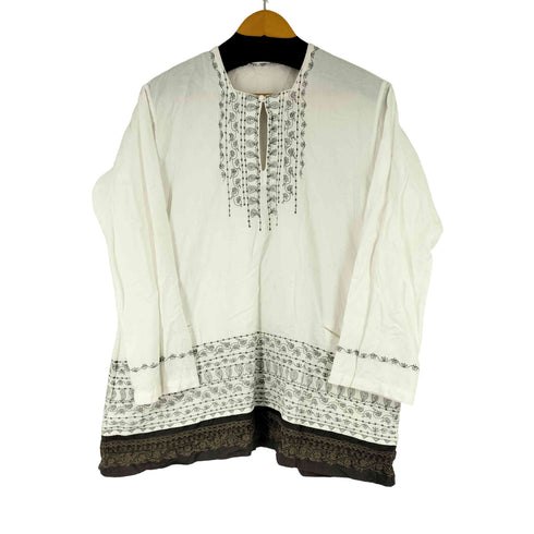 ハートイッセイミヤケ Haat ISSEY MIYAKE 刺繍デザイン L/S プルオーバーブラウス レディース 2