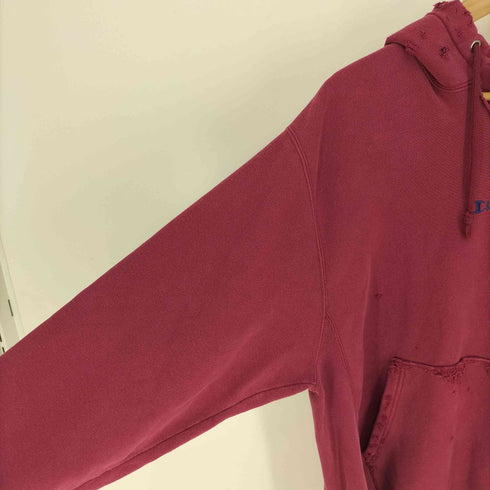 チャンピオン Champion 復刻 青タグ REVERSE WEAVE リバースウィーブ 目有り ロゴ 刺繍 リメイク ダメージ ボロ プルオーバー パーカー フーディー メンズ 2XL