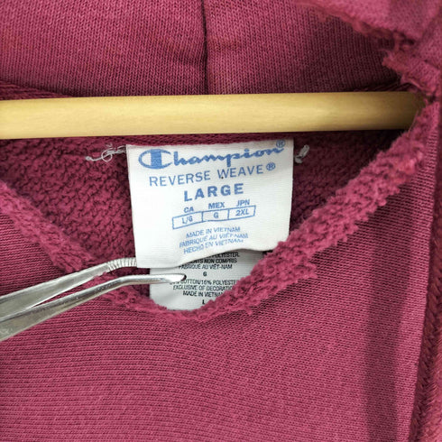 チャンピオン Champion 復刻 青タグ REVERSE WEAVE リバースウィーブ 目有り ロゴ 刺繍 リメイク ダメージ ボロ プルオーバー パーカー フーディー メンズ 2XL