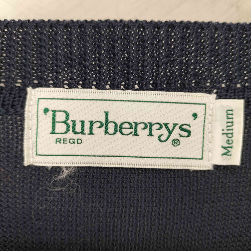 バーバリーズ BURBERRYS ロゴ刺繍 ゴルフウェア 長袖 Vネックニット メンズ JPN:M