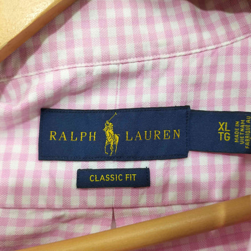 ラルフローレン RALPH LAUREN ポニー刺繍 ギンガムチェック ボタンダウンシャツ メンズ import:XL