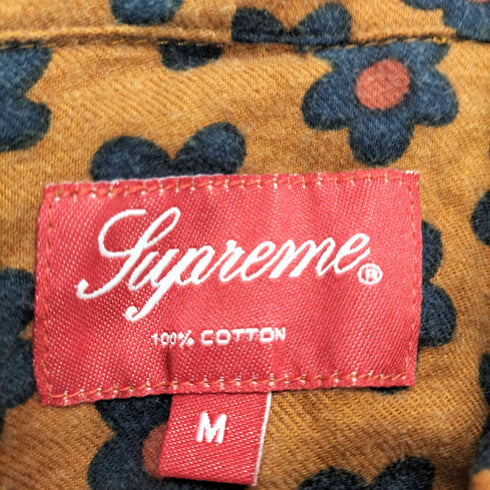 シュプリーム Supreme 15AW Hooded Flower Flannel Shirt メンズ M