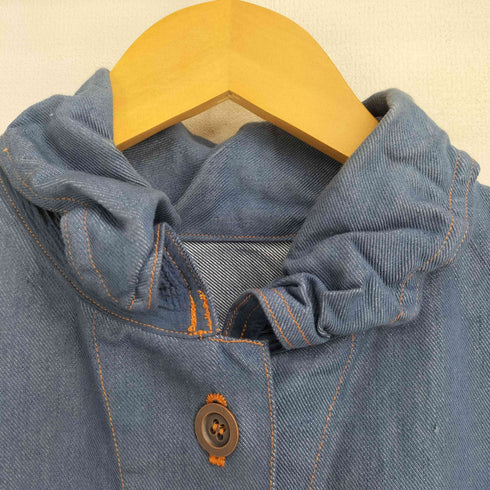 イッセイミヤケミー ISSEY MIYAKE me カリフラワー 切替 シワ加工 デニムジャケット レディース