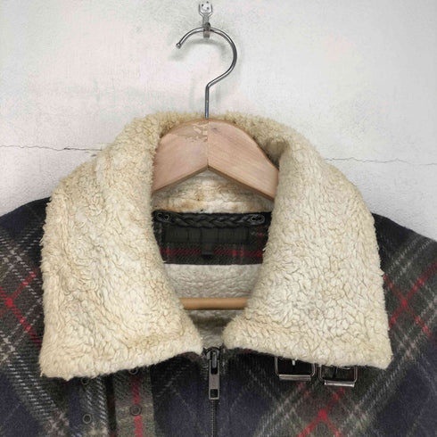 ヴェロニクブランキーノ Veronique Branquinho 04AW チェック柄 ウールボア フライトジャケット メンズ 46