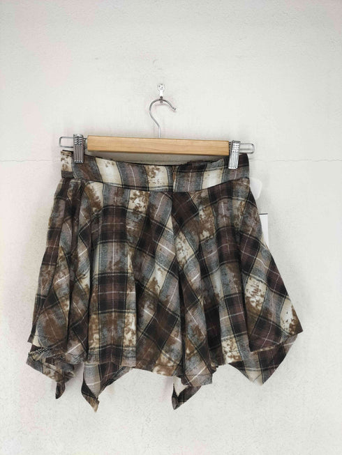 ベルト付チェックミニスカート Y2K レディース