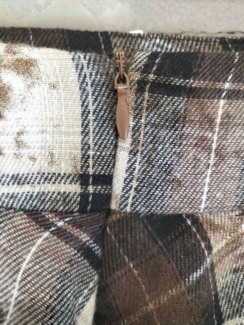 ベルト付チェックミニスカート Y2K レディース