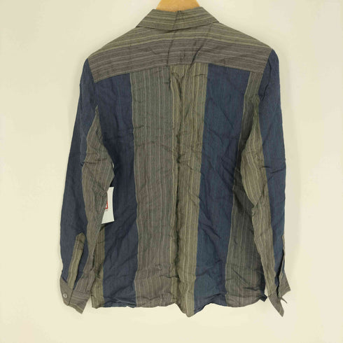 ステファンシュナイダー STEPHAN SCHNEIDER ベルギー製 シルク混 マルチカラー ストライプ L/S レーヨン シャツ メンズ 4