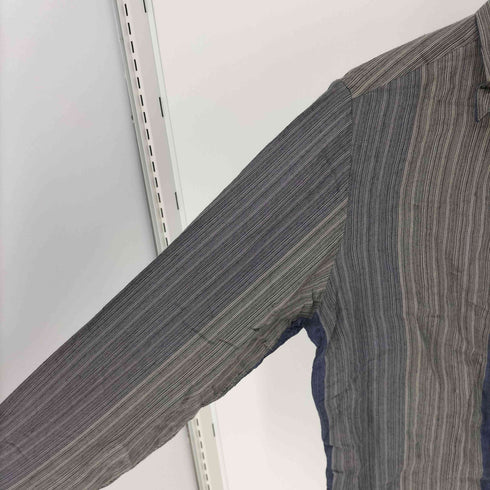 ステファンシュナイダー STEPHAN SCHNEIDER ベルギー製 シルク混 マルチカラー ストライプ L/S レーヨン シャツ メンズ 4