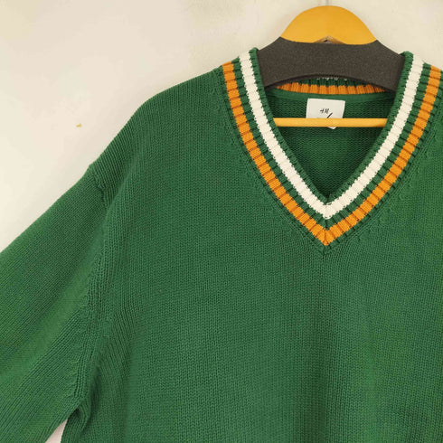 エイチアンドエム H&M vネックコットンニット メンズ import:L