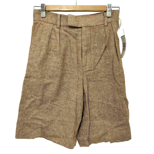 バナナリパブリック BANANA REPUBLIC コットンリネン ヘリンボーン タックショーツ グルカショーツ レディース JPN:2