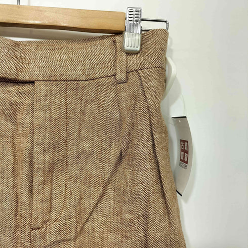バナナリパブリック BANANA REPUBLIC コットンリネン ヘリンボーン タックショーツ グルカショーツ レディース JPN:2