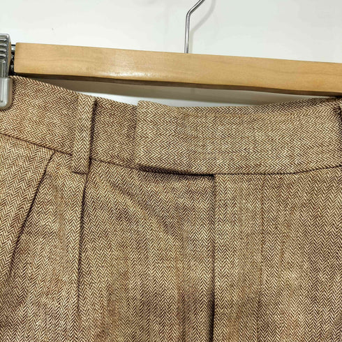 バナナリパブリック BANANA REPUBLIC コットンリネン ヘリンボーン タックショーツ グルカショーツ レディース JPN:2