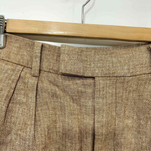 バナナリパブリック BANANA REPUBLIC コットンリネン ヘリンボーン タックショーツ グルカショーツ レディース JPN:2