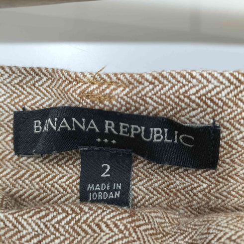 バナナリパブリック BANANA REPUBLIC コットンリネン ヘリンボーン タックショーツ グルカショーツ レディース JPN:2