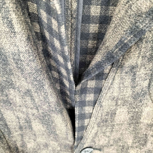 カットオフデザイン ピークドラペル ロングチェスターコート メンズ