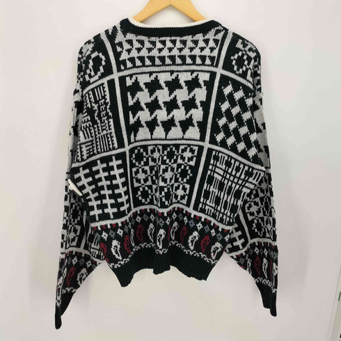 80-90S 総柄 アクリル ニット メンズ import:M