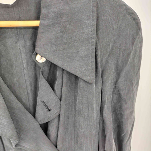 JIN ABE 80s レーヨンドレープ シェルボタン トレンチコート domestic メンズ