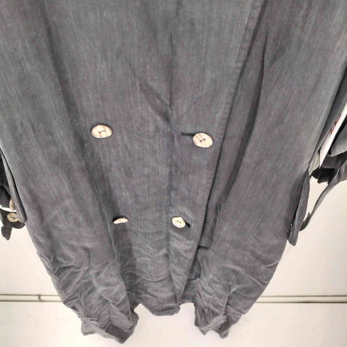 JIN ABE 80s レーヨンドレープ シェルボタン トレンチコート domestic メンズ