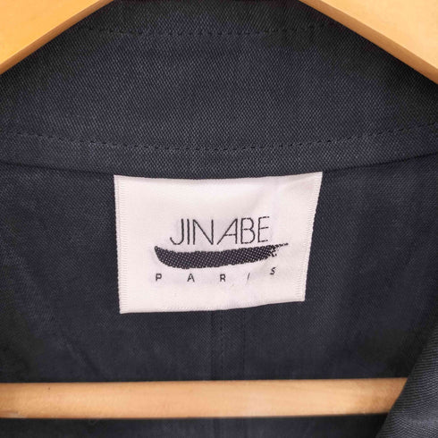 JIN ABE 80s レーヨンドレープ シェルボタン トレンチコート domestic メンズ