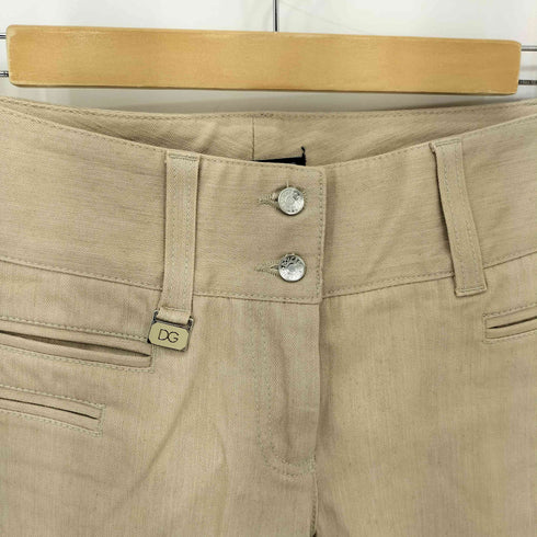 ドルチェアンドガッバーナ DOLCE&GABBANA 90-00s キャンバス ジッパーフライ センタープレス ストレートチノ スラックスパンツ Y2K レディース 38