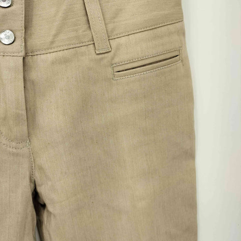 ドルチェアンドガッバーナ DOLCE&GABBANA 90-00s キャンバス ジッパーフライ センタープレス ストレートチノ スラックスパンツ Y2K レディース 38