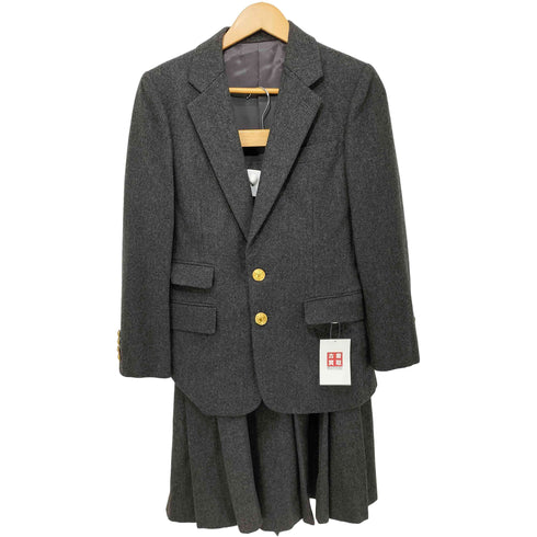 ラルフローレン RALPH LAUREN 90s 金ボタン 2B ウール テーラードジャケット + ウール プリーツ スカート セットアップ レディース  上 : 9  下 : 7