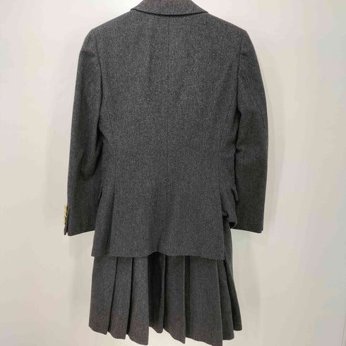 ラルフローレン RALPH LAUREN 90s 金ボタン 2B ウール テーラードジャケット + ウール プリーツ スカート セットアップ レディース  上 : 9  下 : 7