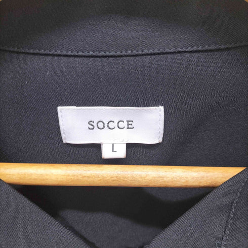 SOCCE ルーズシルエットドレープフェイクレイヤードスキッパーロングスリーブシャツ メンズ JPN:L