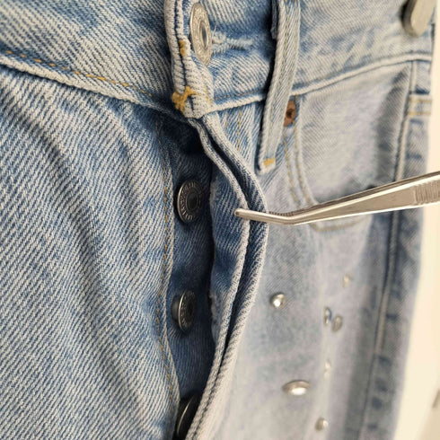 リーバイス Levis 5ポケット ボタンフライ 星 スタッズ ストレート デニム パンツ レディース W23L30