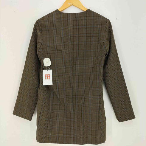 アストラット ASTRAET 6ボタン ノーカラー チェック ダブルブレストジャケット レディース JPN:0