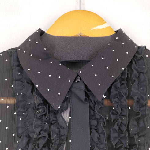 ザラ ZARA ビジューラインストーンフリルシアーブラウス レディース import:S