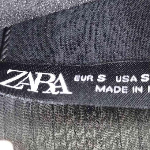 ザラ ZARA ビジューラインストーンフリルシアーブラウス レディース import:S