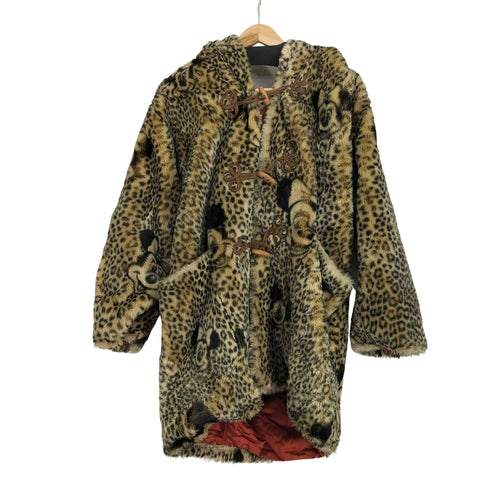 Apparence フランス製 キャラクター レオパード柄 フェイクファー フーデッドロングコート レディース