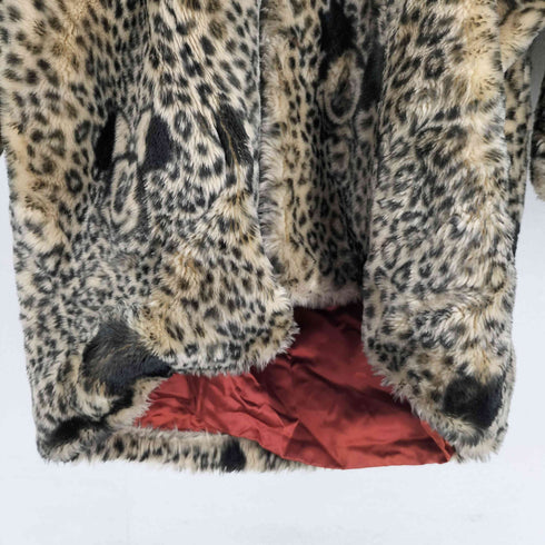 Apparence フランス製 キャラクター レオパード柄 フェイクファー フーデッドロングコート レディース