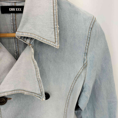 CHU XXX ストレッチデニム シェイプ ピーコート Y2K レディース