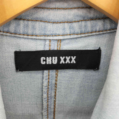 CHU XXX ストレッチデニム シェイプ ピーコート Y2K レディース