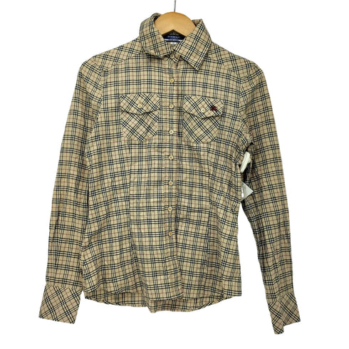 バーバリーブルーレーベル BURBERRY BLUE LABEL ホース刺繍 ノバチェック 長袖 シャツ レディース JPN:36