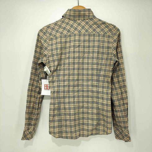 バーバリーブルーレーベル BURBERRY BLUE LABEL ホース刺繍 ノバチェック 長袖 シャツ レディース JPN:36