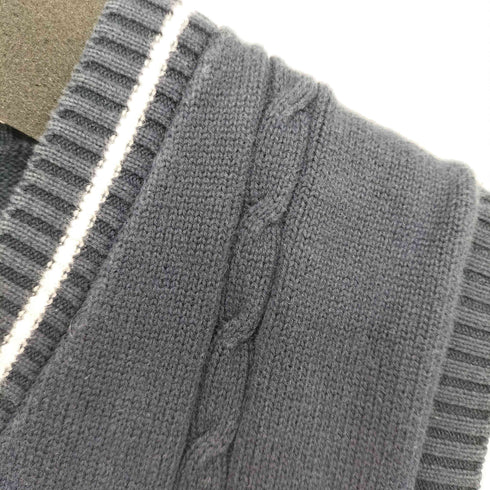 バーバリーロンドン BURBERRY LONDON 裾ホース刺繍 ケーブル編み コットンニット ベスト レディース 160A