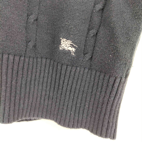 バーバリーロンドン BURBERRY LONDON 裾ホース刺繍 ケーブル編み コットンニット ベスト レディース 160A
