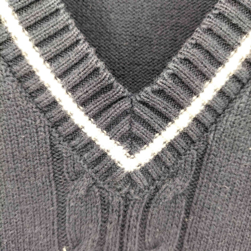 バーバリーロンドン BURBERRY LONDON 裾ホース刺繍 ケーブル編み コットンニット ベスト レディース 160A