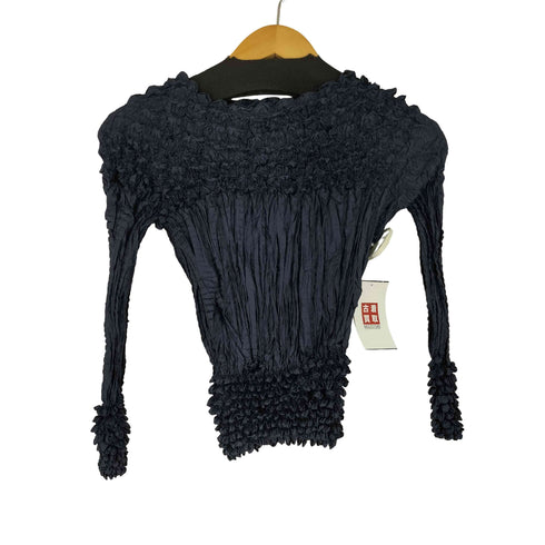 ポップコーン切り替え プリーツカットソー レディース