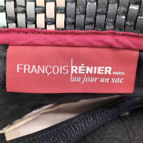 FRANCOIS RENIER マルチカラー レザーストラップ 編み込みデザイン トートバッグ レディース
