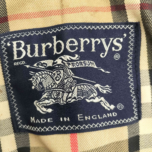 バーバリーズ BURBERRYS 英国製 裏地ノバチェック 比翼ステンカラーコート 玉虫 玉蟲 メンズ