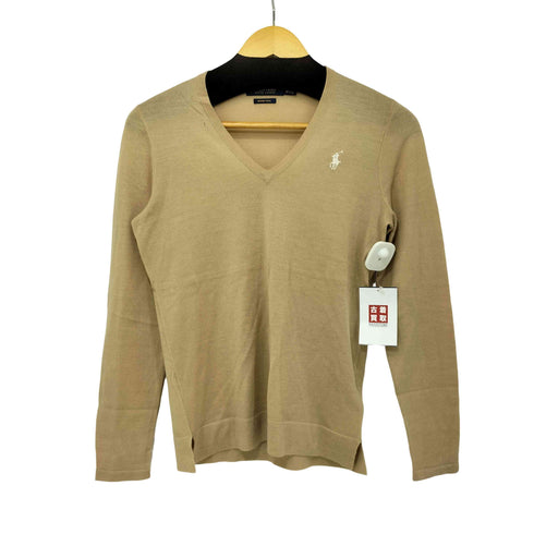 ポロゴルフラルフローレン POLO GOLF RALPH LAUREN ポニー刺繍 Vネック メリノウール ニット レディース import:XS